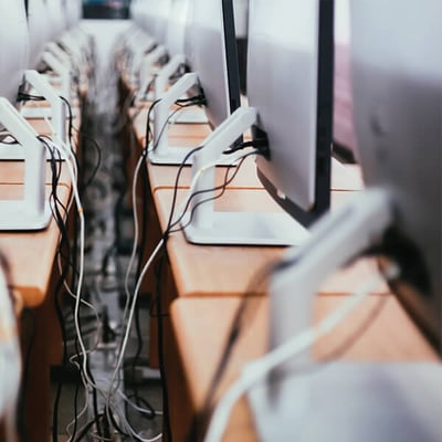 Image of work stations in an office